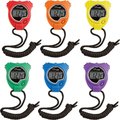 Champion Sports Stop Watches, 1/100 Second, Water-Resistant 6PK, Ast CSI910SET